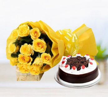 Yellow Flower With Special Cake