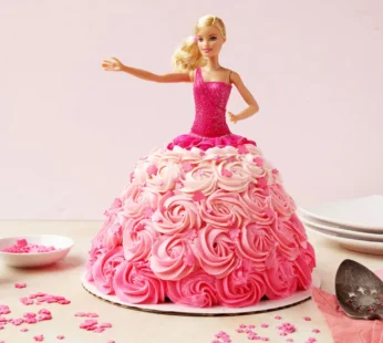 Cream Fantasy Barbie Cake