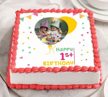 One Year Bday Photo Cake