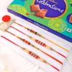 4 Set Of Rakhi With Chocolate Combo